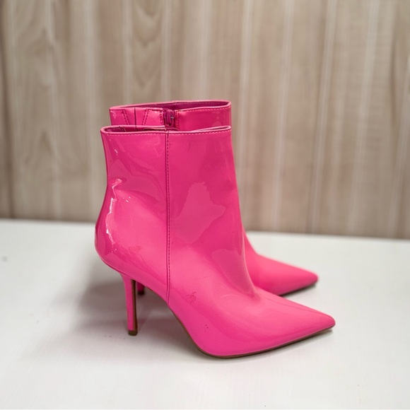 INC International Concepts Glossy Pink Ankle Booties - Picture 2 of 8